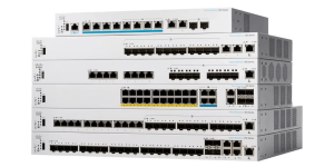 Cisco Business switches stacked together